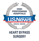 U.S. News High Performing Hospitals badge for Heart Bypass Surgery